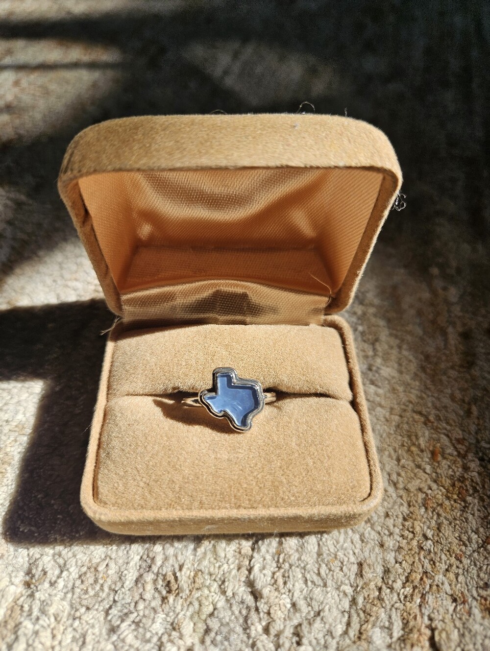 James Avery Vintage Texas-Shaped Blue Abalone Shell Enamel Ring ✨️ Size 5
